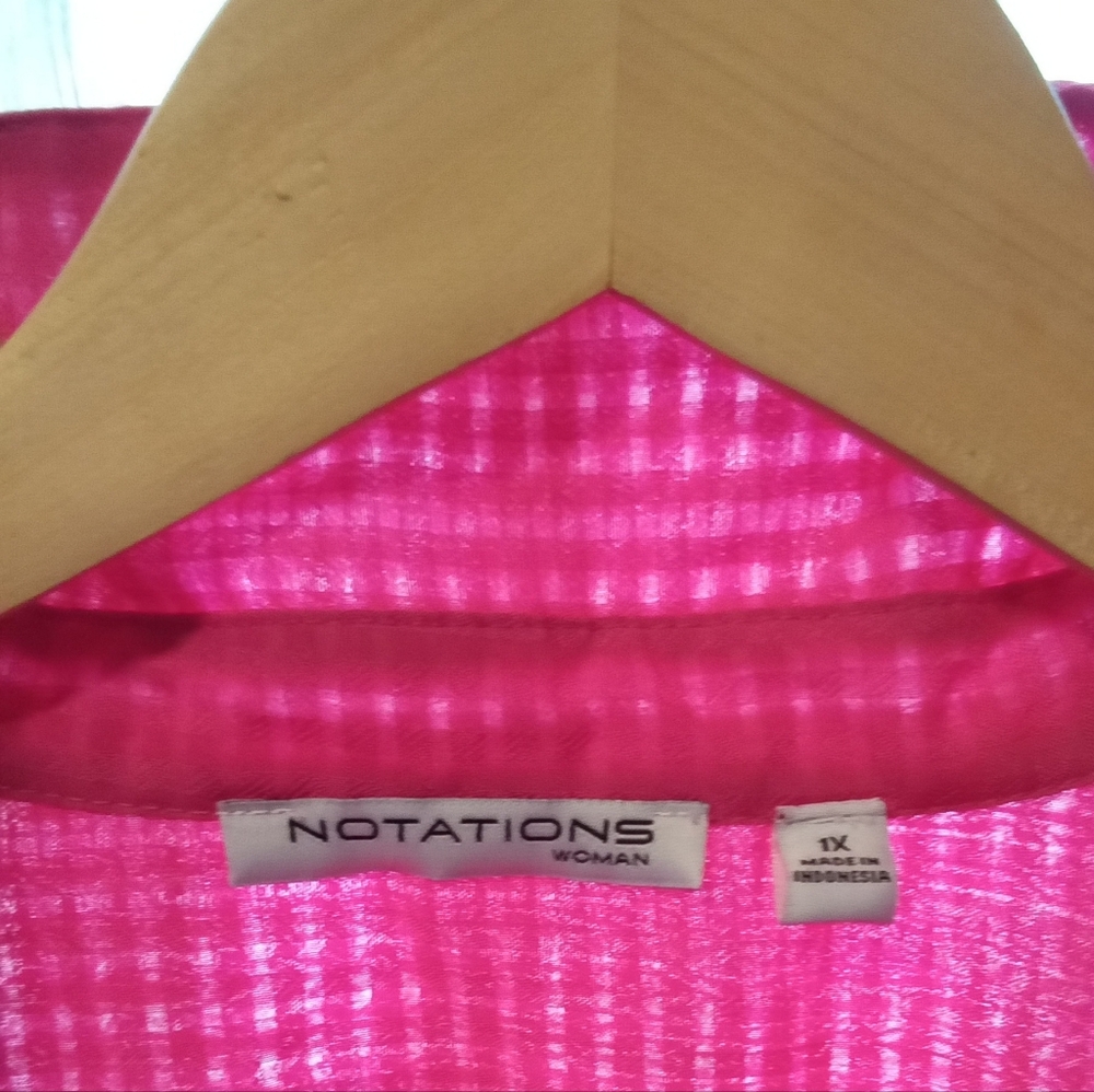 Notations Button Down Pink Shirt - image 2